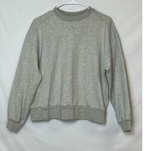 Everlane Women's Size Small Gray Crewneck Cropped Long Sleeve Sweatshirt